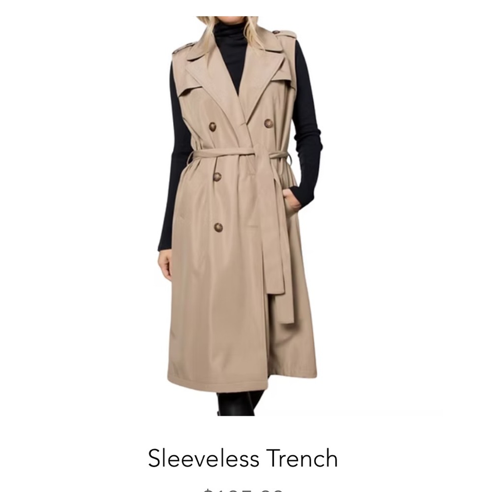 NWT- Women's Tan Trench Coat - Picture 2 of 7